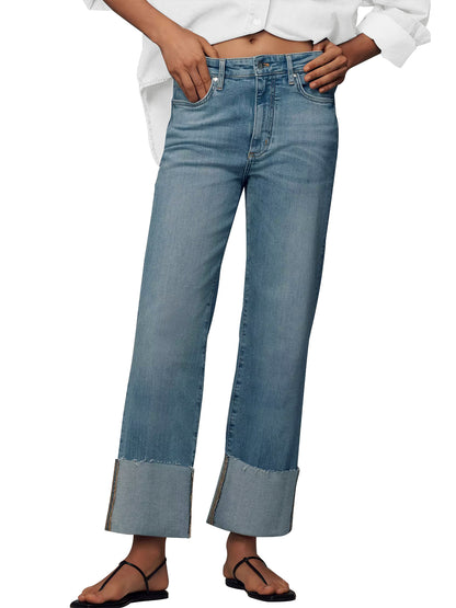 KUNMI Jeans for Women Wide Leg Baggy High Waist Boyfriends Straight Leg Stretchy Denim Pants Trendy Fall 2024