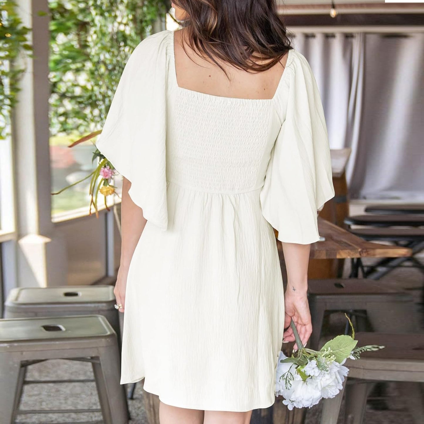 Womens 2024 Spring Summer Deep V Neck Mini Dress