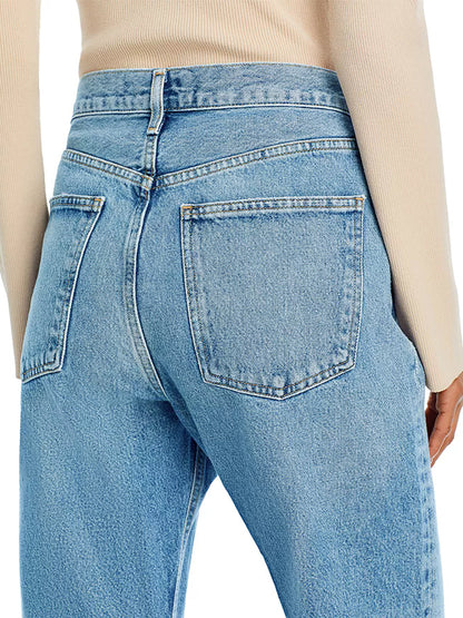 KUNMI Jeans for Women Wide Leg Baggy High Waist Boyfriends Straight Leg Stretchy Denim Pants Trendy Fall 2024